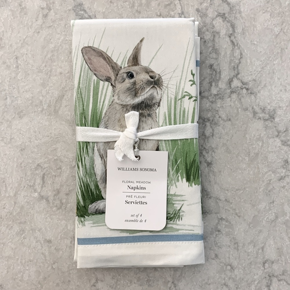 NWT WM SONOMA FLORAL MEADOW NAPKIN SET OF 4